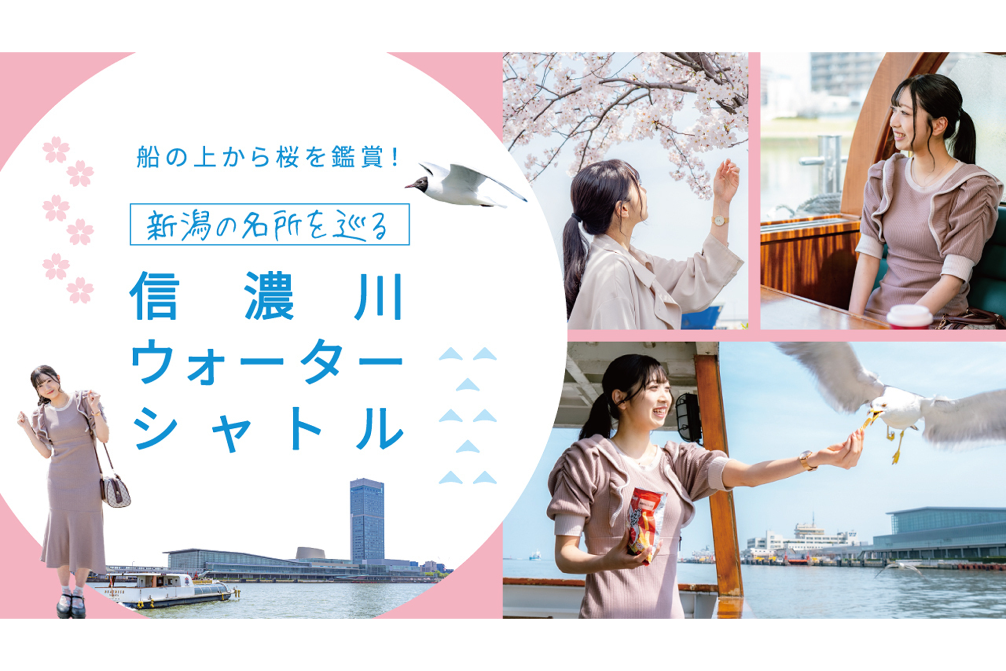 船の上から桜を鑑賞！新潟の名所を巡る「信濃川ウォーターシャトル」